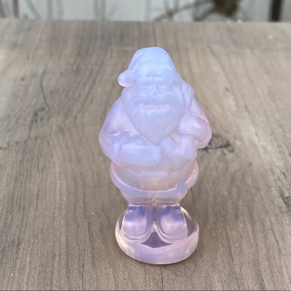 Pink Opalite Santa Claus Crystal Carving Figurine Christmas Holiday - Picture 2 of 5